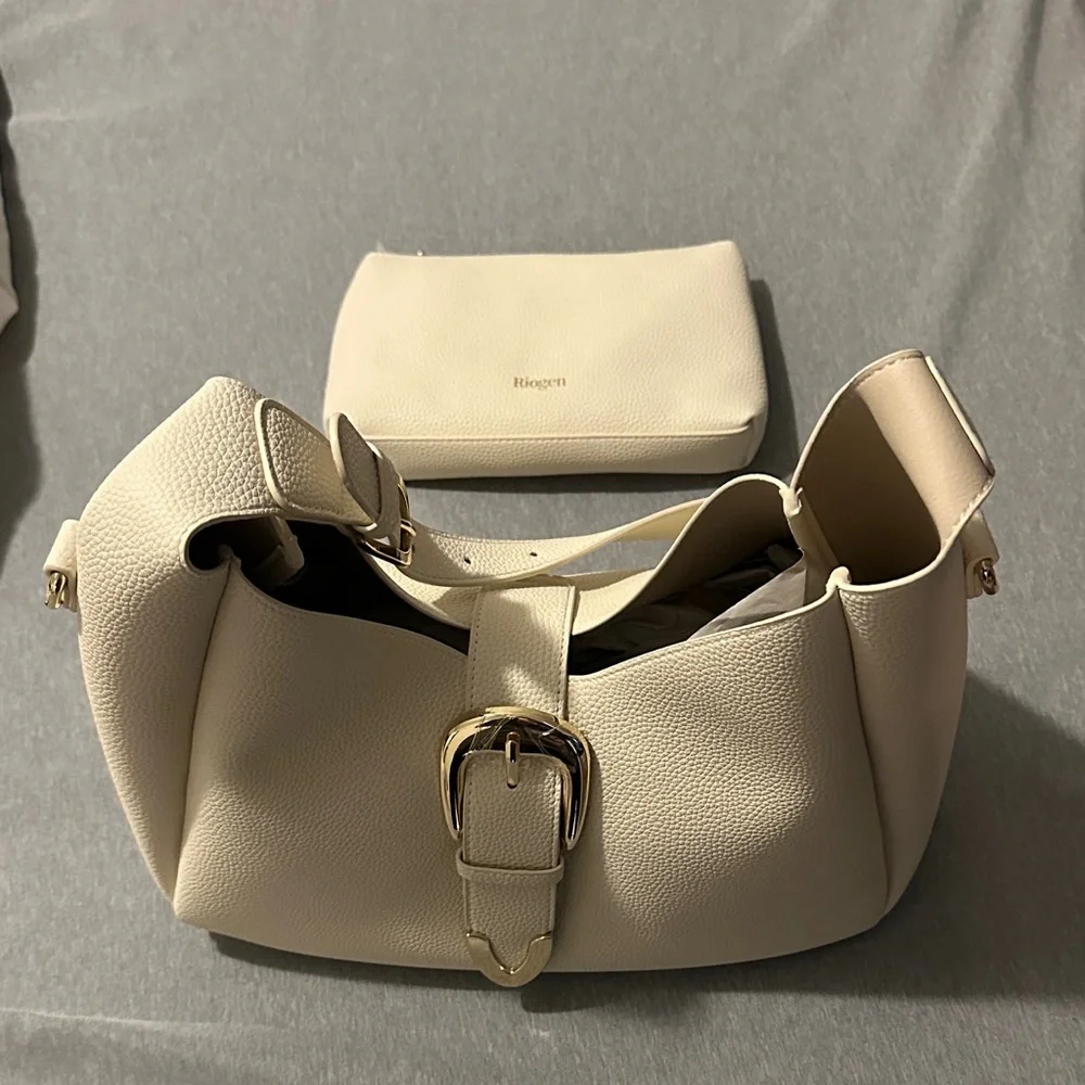 Elegant Cream Shoulder Bag Set - Picture 1 of 6